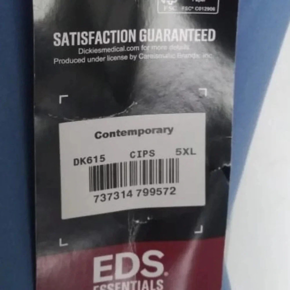 Dickies EDS Essentials Scrubs, V-Neck  Womens Tops with Four-Way Stretch - Picture 3 of 5